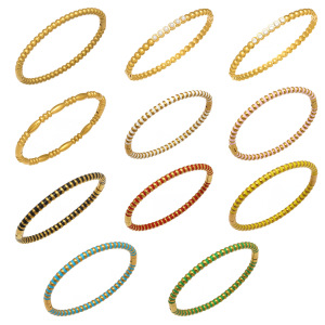Bracelets Pour Femmes, Charmants, Colorés, En Acier Inoxydable, Imperméables Et Anti-Ternissement, Couleur Or h5 Image5