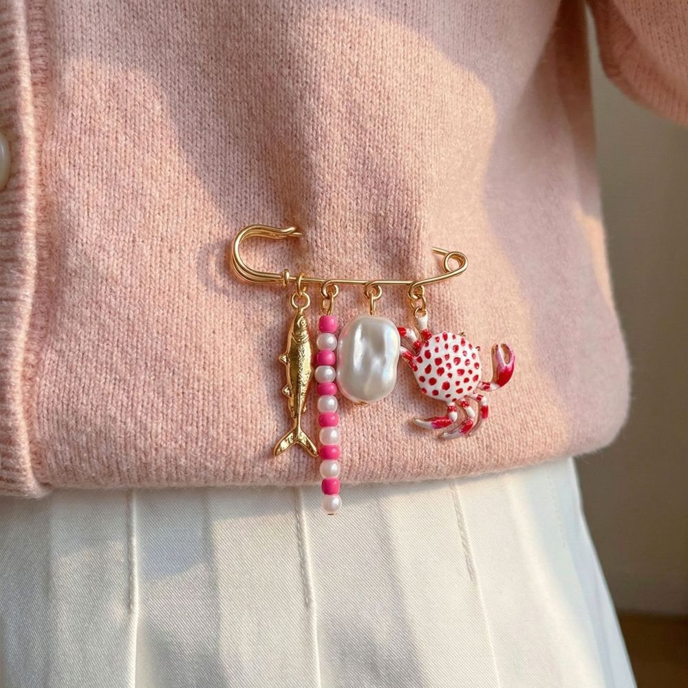 Broche Mignonne En Alliage De Crabe h5Image2