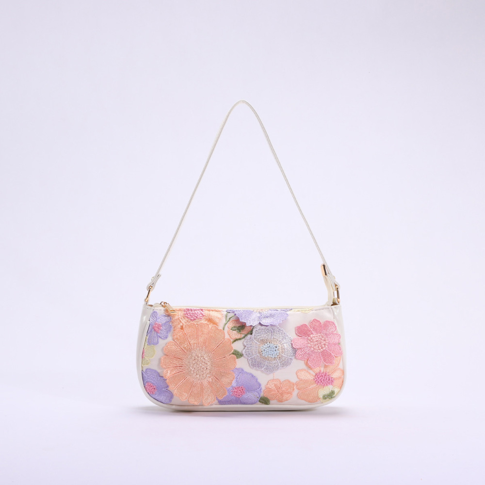 Sacs À Bandoulière Pour Femmes En Pu À Motif Floral 3D Romantique Et Doux (Les Motifs Floraux Sont Découpés Aléatoirement)