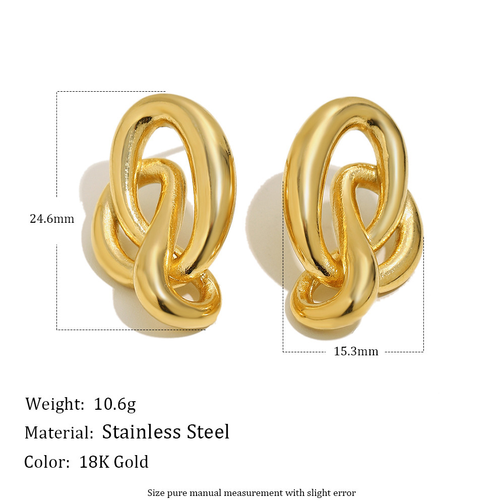 Boucles D'Oreilles Clous En Acier Inoxydable Imperméables En Forme De Nœud 