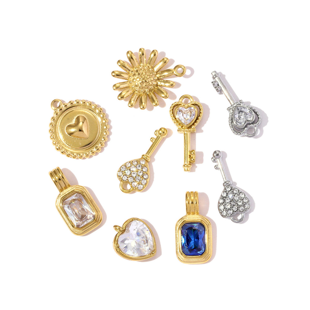 Pendentifs Sophistiqués Pour Femmes, En Acier Titane, Étanches Et Anti-Ternissement, Couleur Or. h5Image5