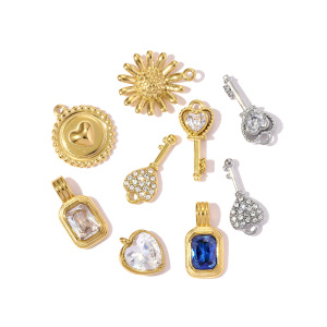 Pendentifs Sophistiqués Pour Femmes, En Acier Titane, Étanches Et Anti-Ternissement, Couleur Or. h5 Image5