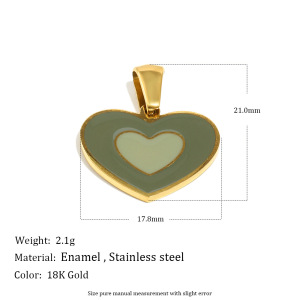 Pendentif En Acier Inoxydable Étanche En Forme De Cœur Émaillé, À Faire Soi-Même h5 Image4