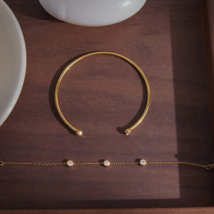 Ensembles De Bracelets Pour Femmes En Acier Inoxydable Léger, Étanche, Couleur Or Et Zircon. h5 Image5