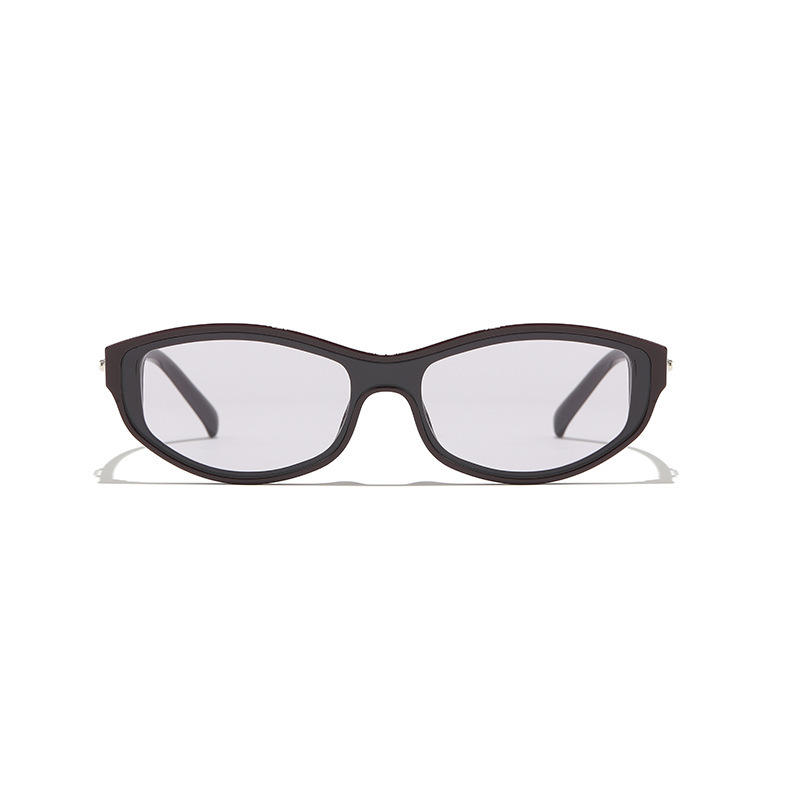 Lunettes De Soleil Pour Femmes, Style Rétro Simple, Forme Œil De Chat, Couleur Unie. Image2