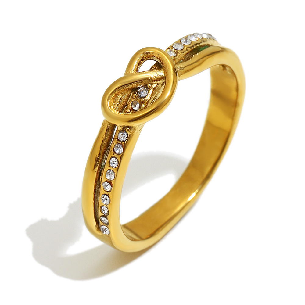 Bague Minimaliste En Acier Inoxydable Étanche Couleur Or, En Forme De Cœur h5Image2