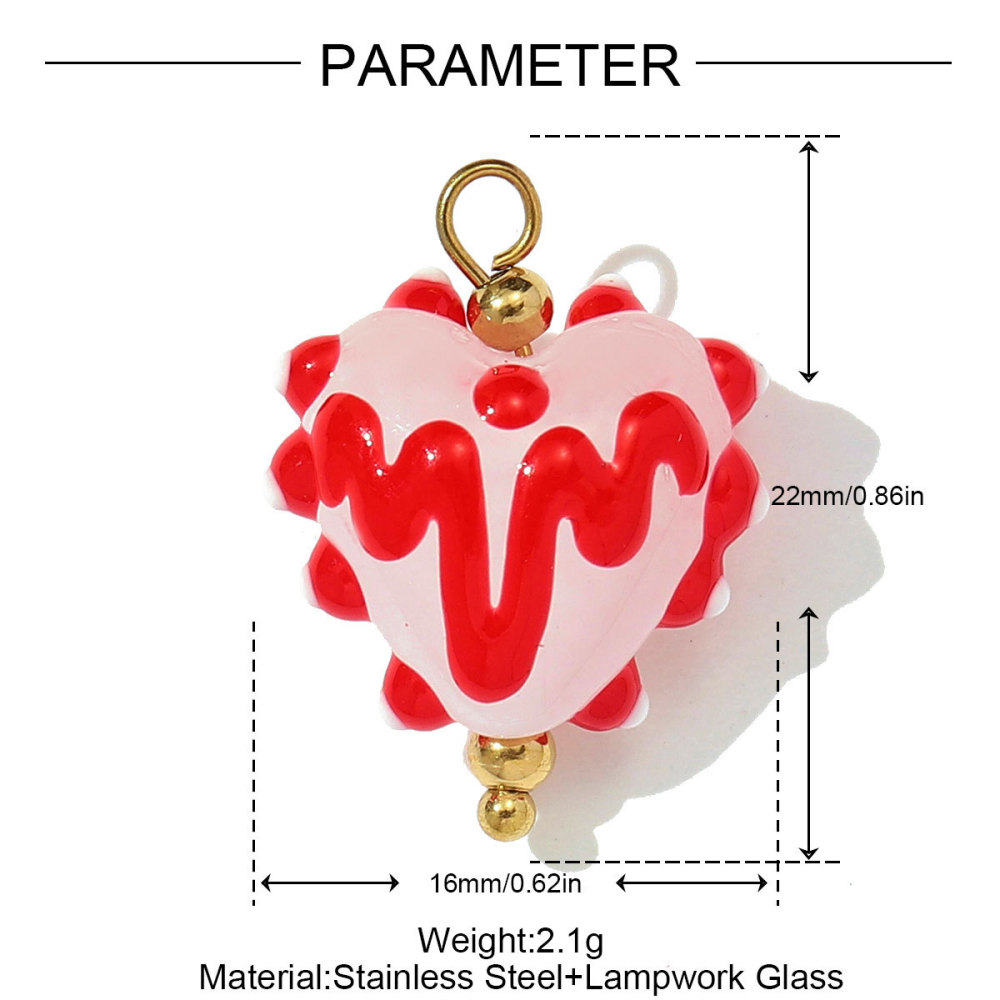 Pendentifs Luxueux En Verre Carré En Forme De Cœur, Couleur Or, Pour Femmes h5Image2