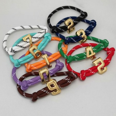 Bracelets tressés en laiton pour femmes, à la mode et numérotés