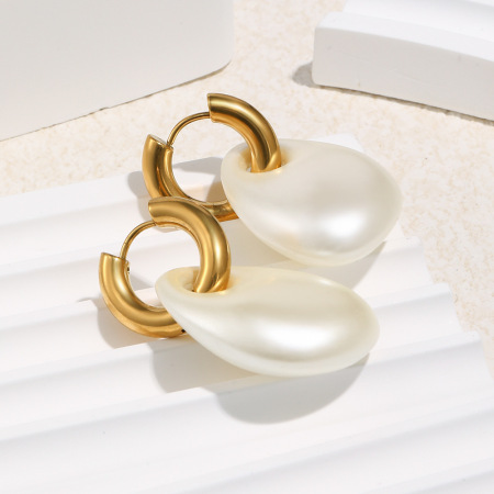 Boucles d'oreilles pendantes simples en forme de perle acrylique 2