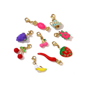 Pendentifs Pour Femmes En Acier Titane, Pince Homard, Couleur Or, Motif Fruits Vifs À Faire Soi-Même h5 Image4