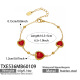 TXE536 - Bracelet en pierre de verre rouge 16,5 + 5 cm Image16