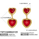 TXF536 - Boucles d'oreilles en pierre de verre rouge Image10