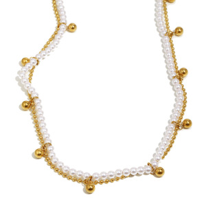 Collier Élégant En Perles D'Imitation h5 