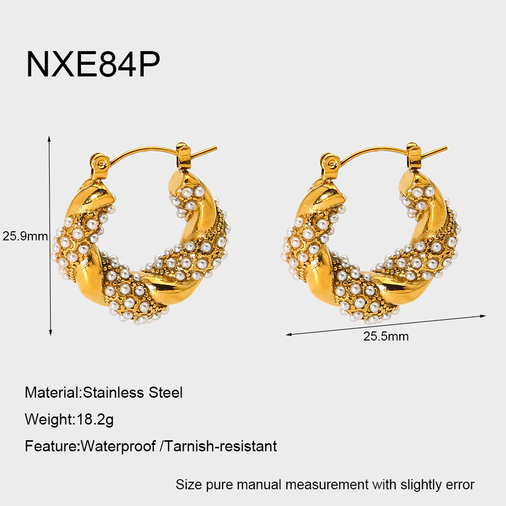 Boucles D'Oreilles Créoles Pour Femmes, Luxueuses Et Élégantes, De Forme Irrégulière, En Acier Inoxydable Étanche, Couleur Or, Ornées De Zircon. 