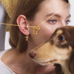 Boucles D'Oreilles Pendantes Élégantes Pour Femme, En Acier Inoxydable Doré, Imperméables Et Anti-Ternissement, Motif Chat. h5 Image4