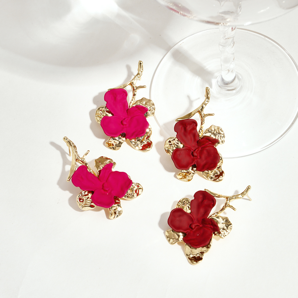 Boucles D'Oreilles Pendantes Pour Femmes En Alliage, Collection Romantique Daily Flower Image5