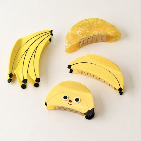 Pinces à cheveux pour femmes en acétate, motif fruits mignons, collection romantique