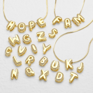 Pendentifs Unisexes En Cuivre À Lettres, Série Simple, À Faire Soi-Même h5 Image2