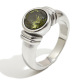 Bague ronde en zircon cubique - argent vert/Numéro 7 Image5