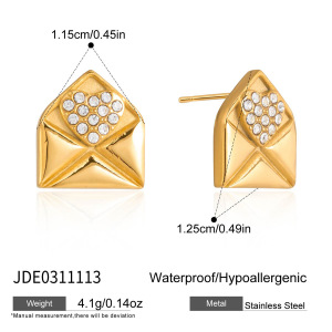 Ensembles De Bijoux Pour Femmes En Forme De Cœur Romantique Enveloppé, En Acier Inoxydable Étanche, Couleur Or h5 Image2