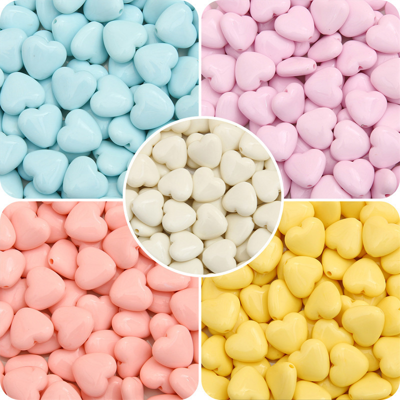 Perles De Bijoux En Acrylique Couleur Or Sweet Heart De La Série Simple Image3