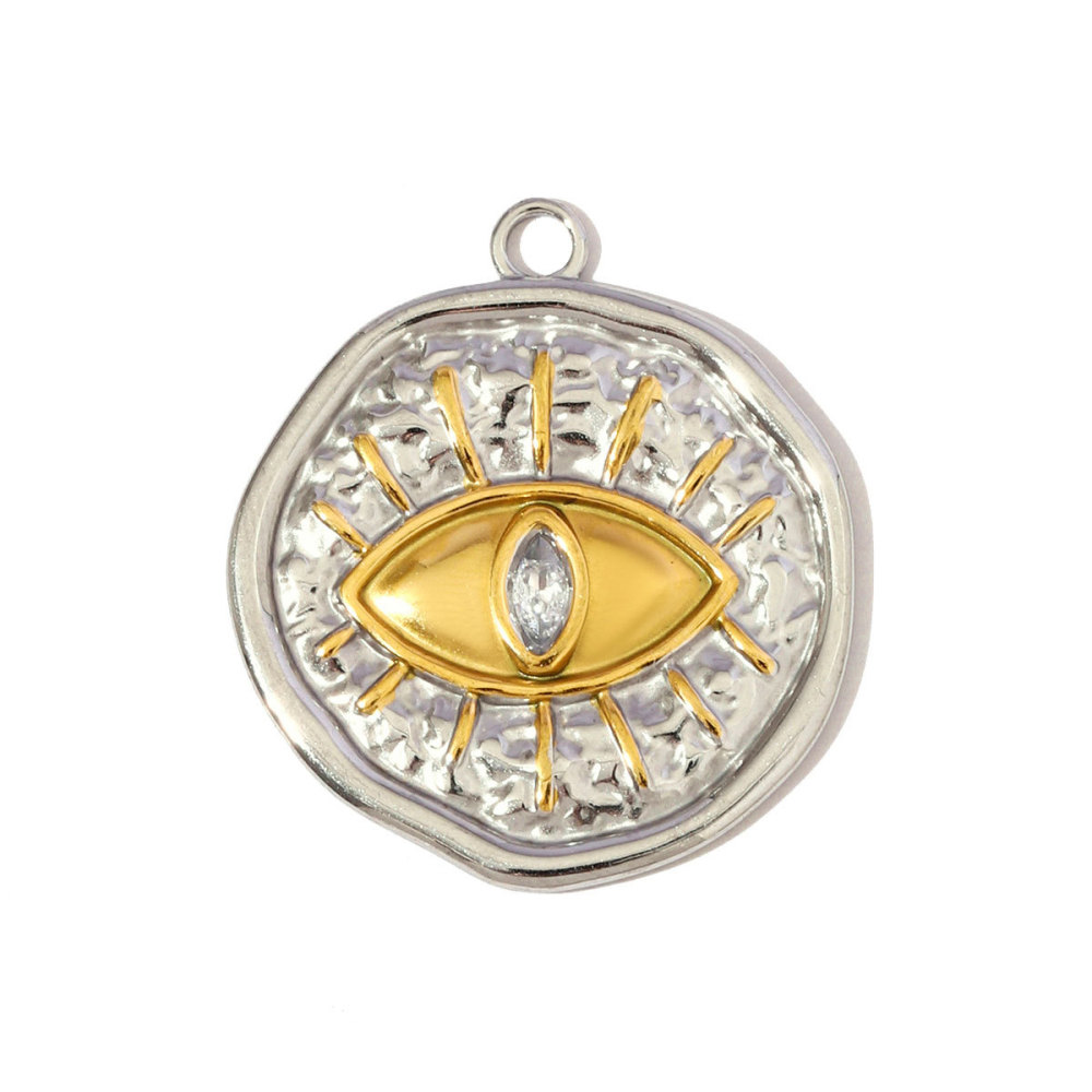 Pendentifs Pour Femmes Modernes En Acier Titane, Couleurs Or Et Argent Mélangés, Étanches Et Anti-Ternissement 