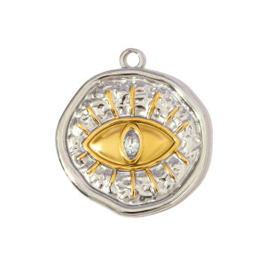 Pendentifs Pour Femmes Modernes En Acier Titane, Couleurs Or Et Argent Mélangés, Étanches Et Anti-Ternissement h5 
