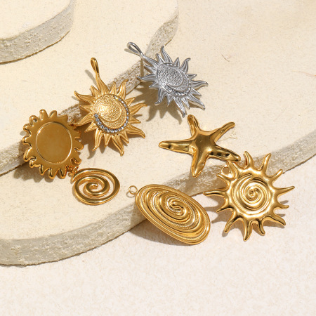 Pendentif en acier inoxydable étanche en forme de soleil à faire soi-même