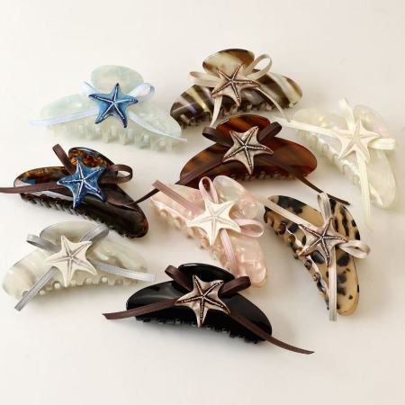 Pinces à cheveux pour femmes en acétate Simple Series Retro Star