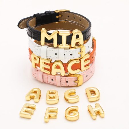 Bracelets à breloques en cuivre pour femmes, collection Simple Series DIY, avec lettres.