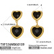 TXF536 - Boucles d'oreilles en pierre de verre noir Image7