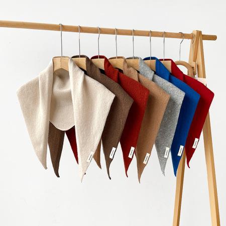 Écharpes d'hiver en laine unie décontractées pour femmes, collection Simple Series 2