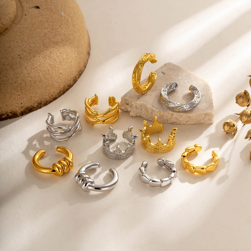 Manchette D'Oreilles Pour Femme, Couleur Cuivre Doré, Ornée D'Une Couronne Image5