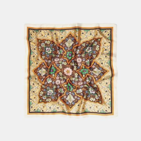 Bandana rétro en tissu imitation soie à motif floral