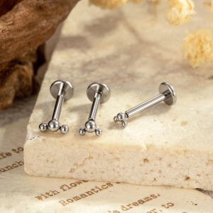 Boucles D'Oreilles Piercing Pour Femmes, En Alliage De Titane Couleur Or, Modèle Simple Ball Astm F136 h5 Image6
