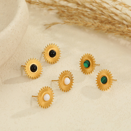 Boucles d'oreilles puces pour femmes, en or 18 carats, forme irrégulière, étoile de mer, coloris or et argent, acier inoxydable étanche, couleur or.
