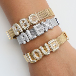 Bracelets À Breloques Classiques En Cuivre Pour Femmes, À Faire Soi-Même, Avec Lettres h5 Image4