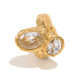 Bague double ornée de zircons de différentes tailles - or/numéro 8 Image3