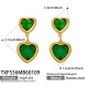 TXF536 - Boucles d'oreilles en pierre de verre verte Image9