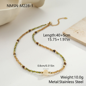 Colliers De Perles Pour Femmes, Collection Classic Series Vacation Beads Chain, En Acier Inoxydable Étanche, Couleur Or h5 