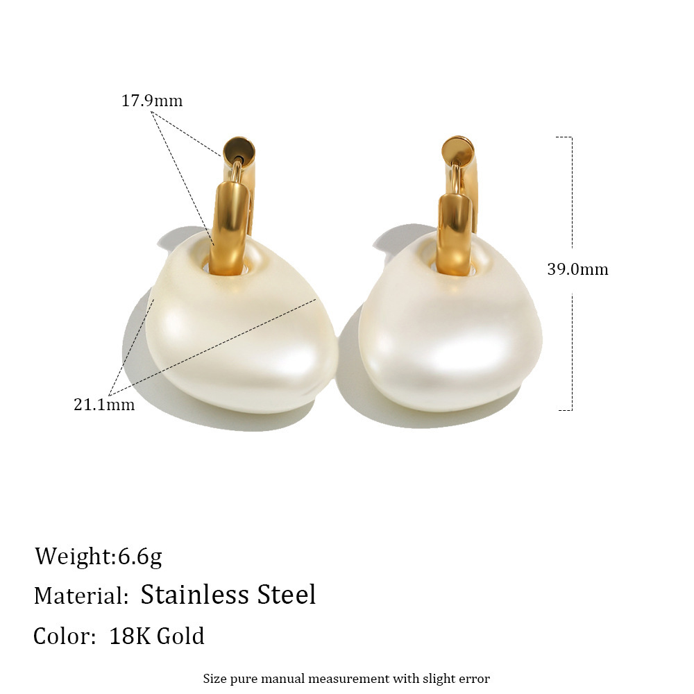 Boucles D'Oreilles Pendantes Simples En Forme De Perle Acrylique 