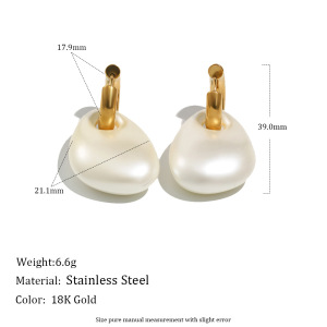 Boucles D'Oreilles Pendantes Simples En Forme De Perle Acrylique h5 