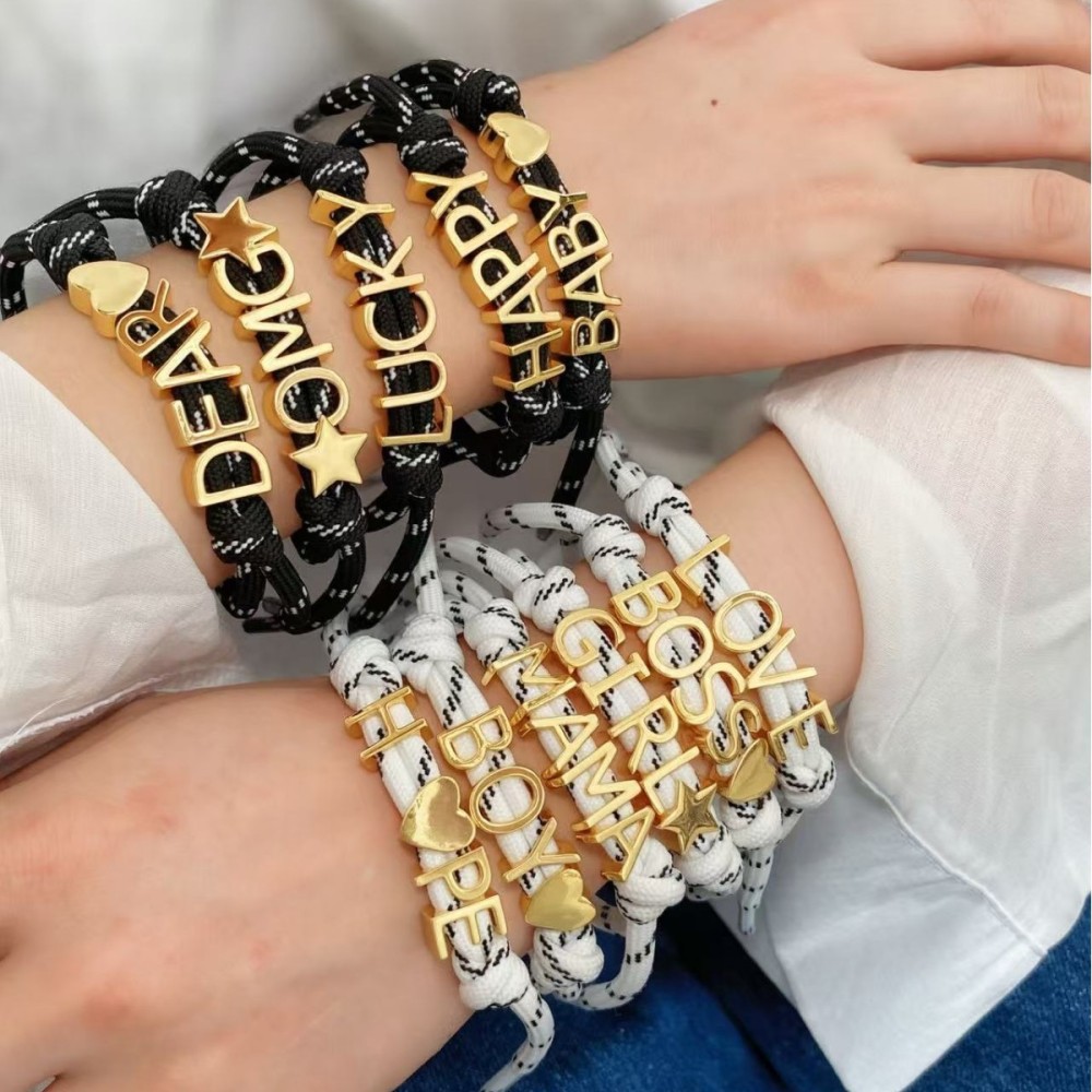 Bracelets Tressés Classiques En Laiton Avec L'Inscription Mama Pour Femmes Image3