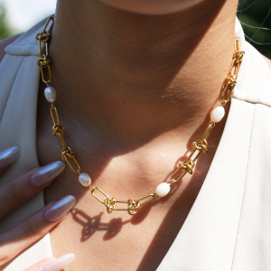 Colliers À Maillons Pour Femmes, Collection Simple Series Daily Chain, En Acier Inoxydable Étanche, Couleur Or h5 Image5