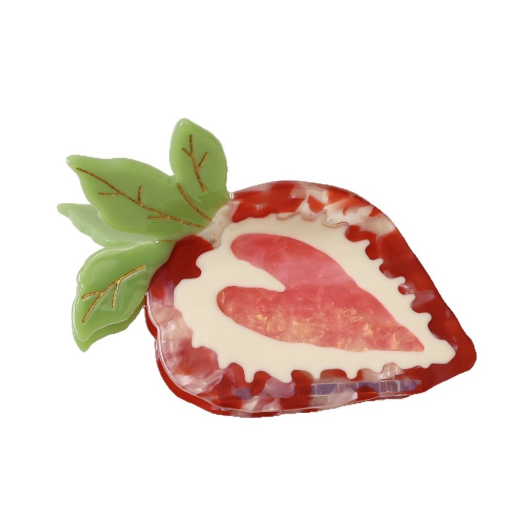 Pinces À Cheveux Pour Femmes, Collection Romantic Series Sweet Fruit Oceanic Style, En Acétate De Fraise Image4