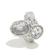 Bague double ornée de zircons de grande et petite taille - couleur acier/numéro 8 Image6