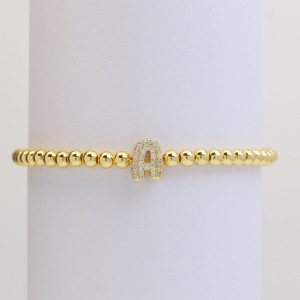 Bracelets À Breloques Élégants En Cuivre Pour Femmes, Ornés De Perles À Lettres. h5 