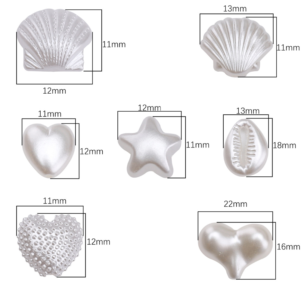 Perles De Bijou En Abs Élégantes En Forme De Cœur Et De Coquillage, Collection Classique h5Image6