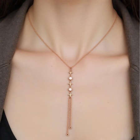 Colliers pendentifs luxueux pour femmes, en acier inoxydable étanche, couleur or 2