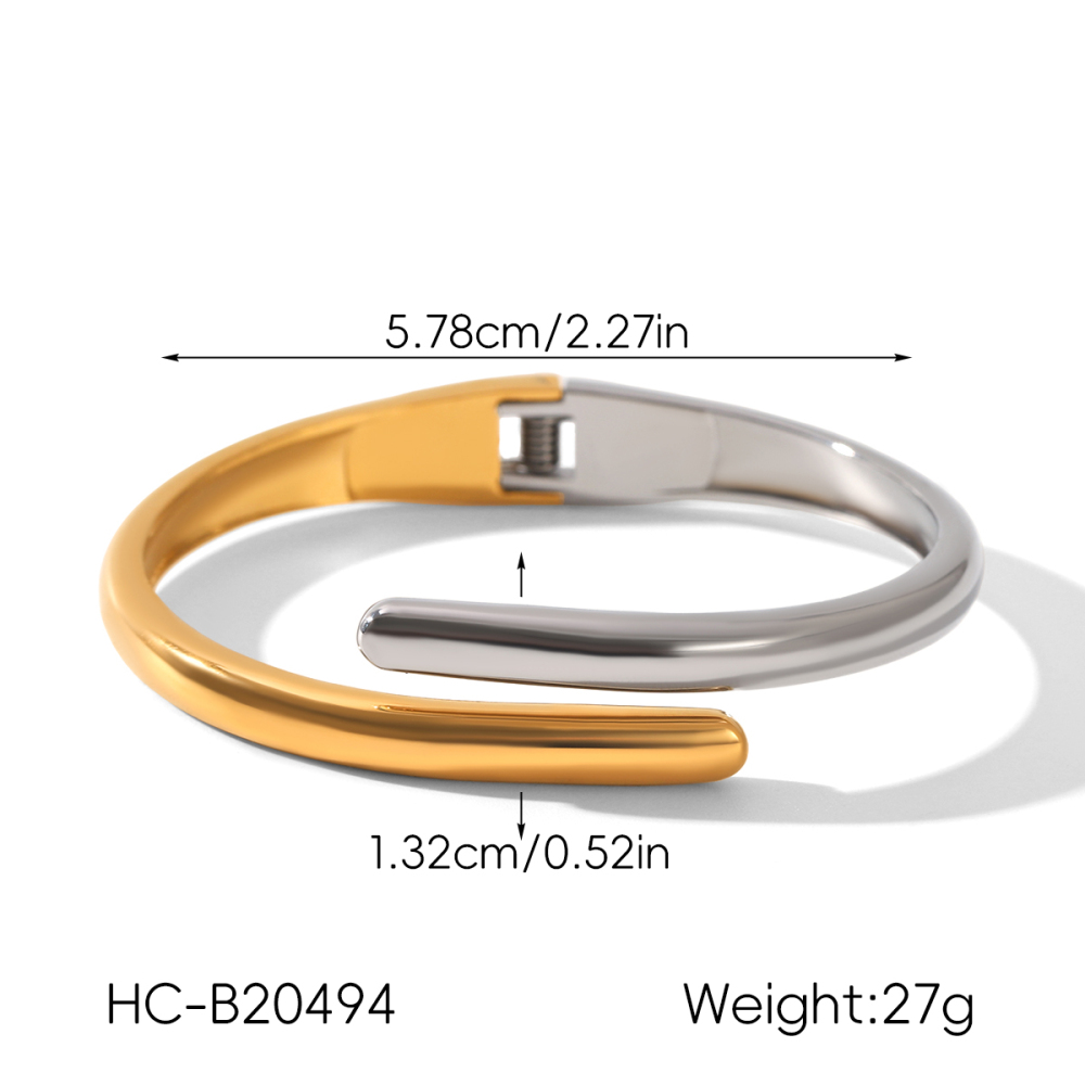 Bracelets Minimalistes Pour Femmes En Acier Inoxydable, Couleurs Or Et Argent, Imperméables Et Anti-Ternissement Image2
